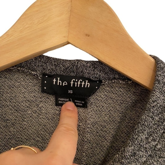 THE FIFTH marled grey sweater t-shirt with front pocket - size xs - Picture 4 of 7